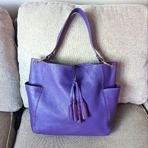 Laggo Purple Leather Shoulders  Bag